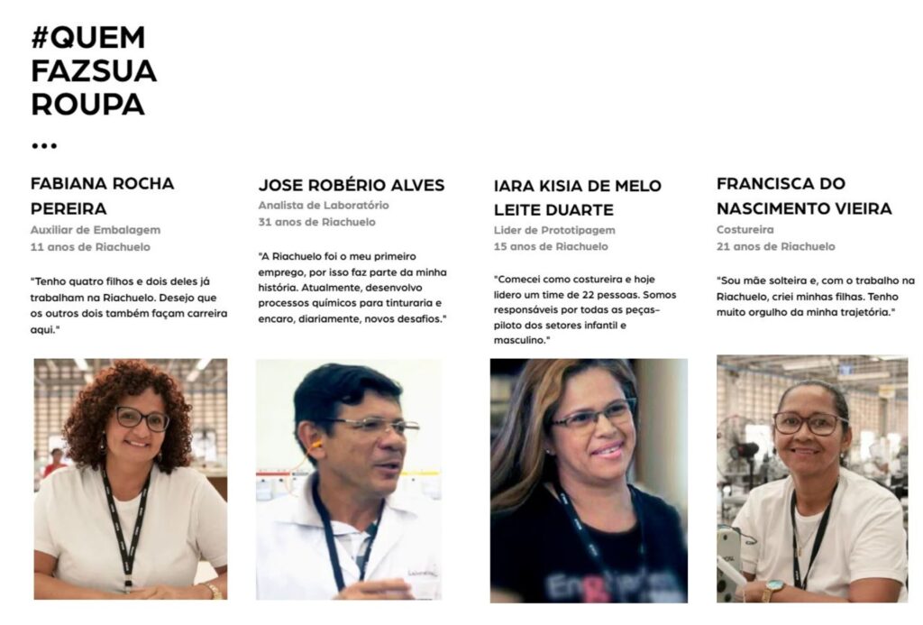 Depoimento de colaboradores